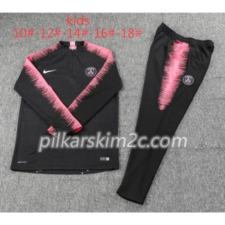 Paris Saint-Germain Dziecięca Komplet Bluzy Treningowe Czarny Różowy 2018-2019